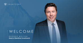George Bolton, newly appointed Head of Maritime Investments at inThrall Maritime, pictured in a corporate welcome announcement.